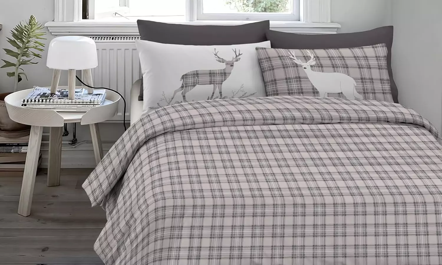 Juego de funda nórdica de franela 100 % algodón con fundas de almohada