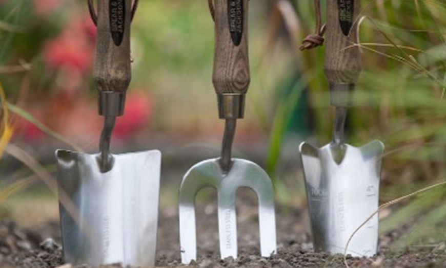 Image 3: Spear & Jackson Stainless Steel Trowel and Fork Hand Tools Set