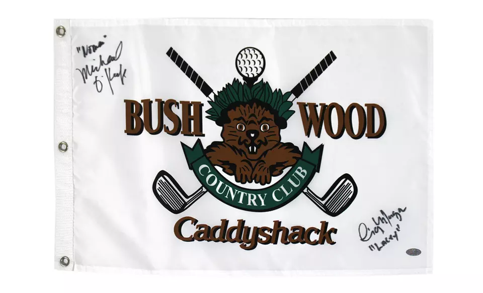Caddyshack Golf Flag Signed by Cindy Morgan and Michael O'Keefe from Steiner Sports - Primary Image