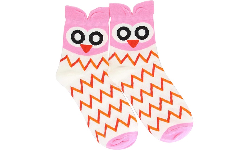 Image 4: Chaussettes fantaisie à motif de hibou