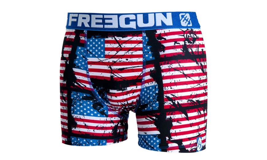 Image 6: Lot de 5 boxers Freegun imprimé drapeau 