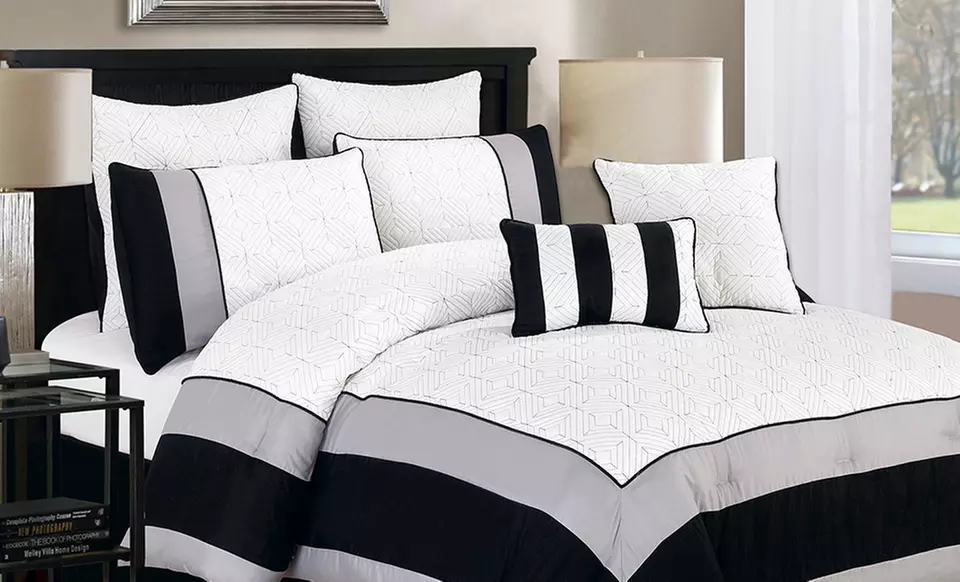 Duck River Textile Spain Hotel Eight-Piece Quilted Comforter Sets. Multiple Options Available. Free Returns. - Second Medium