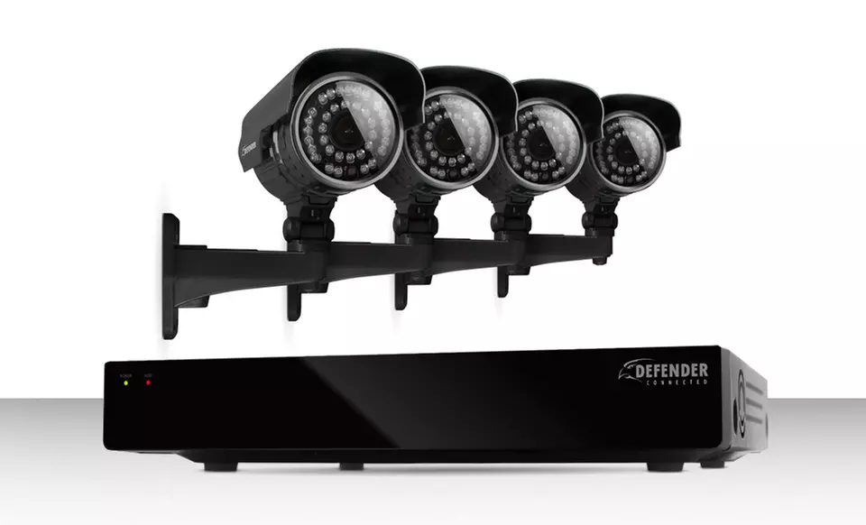 Defender Connected 4-Channel Smart Security DVR with 500GB HDD and 4 Outdoor Security Cameras (21021). Free Returns. - Primary Image
