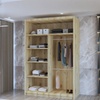 Image 7: Lima Modern Sliding Door Wardrobe with Mirror and Adjustable Shelves
