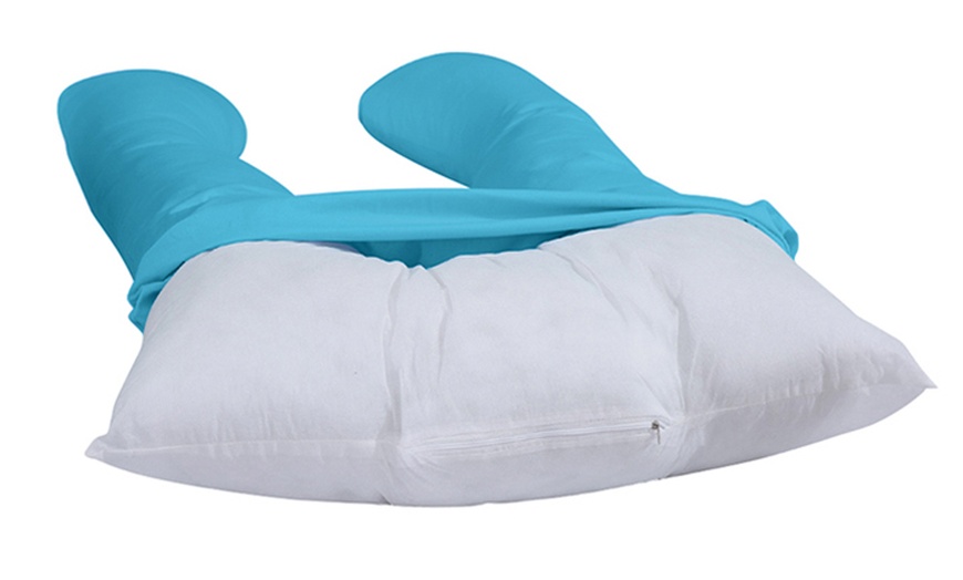 Image 5: U-Shaped Maternity Pillow with Pillowcase