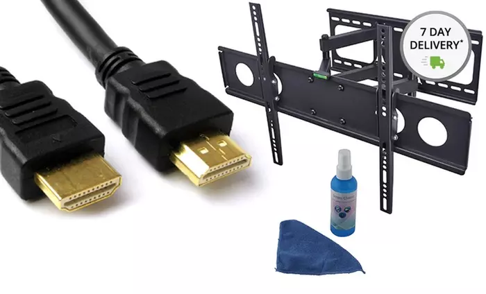 4-Piece Full-Motion Articulating TV Wall-Mount Bundle. Free Returns. - Primary Image