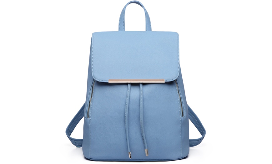 Image 9: Miss Lulu Faux Leather Fashion Backpack