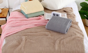 Waffle Cotton Towel Throw Blanket 