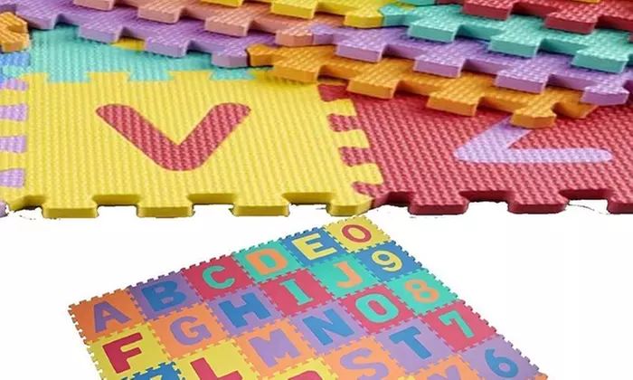 1, 2 ou 3 tapis puzzle en mousse avec motifs en chiffres et lettres - Primary Image