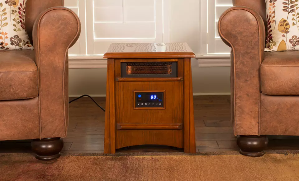 Lifesmart Ultimate 8-Element 1,500-Watt Infrared Heater with Air Ionizer and Wood Cabinet (LS-8WIQH-LB) - Primary Image