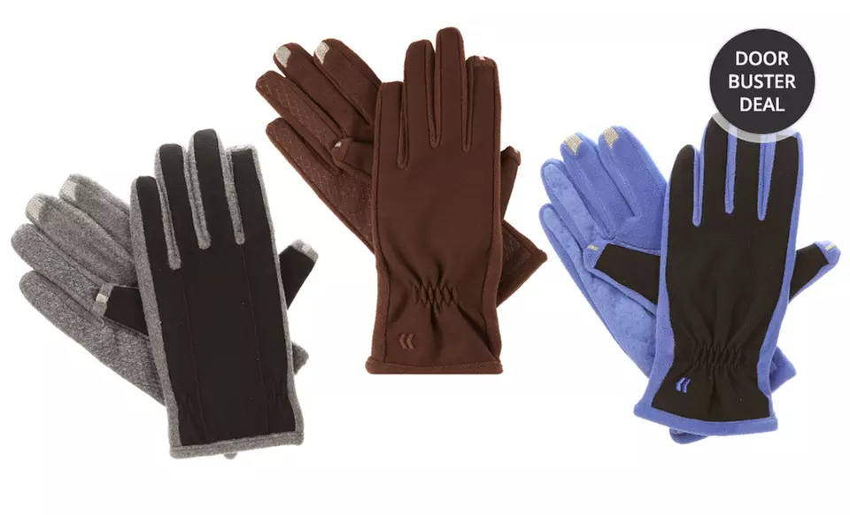 Men's and Women's Isotoner smarTouch 2.0 Tech Stretch Fleece-Lined Gloves. Multiple Styles Available. Free Returns. - Primary Image