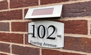 Personalised Curve Metal Acrylic Door Sign with Solar Light