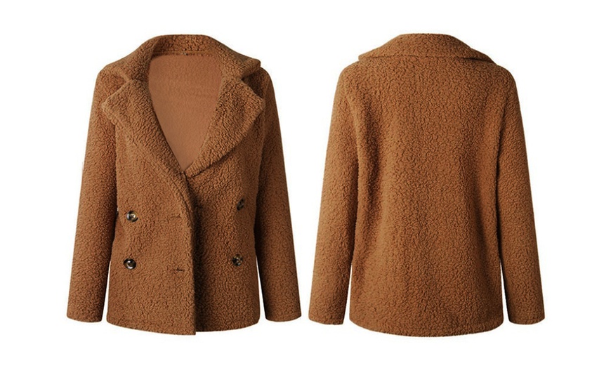 Image 5: Double Breasted Teddy Jacket