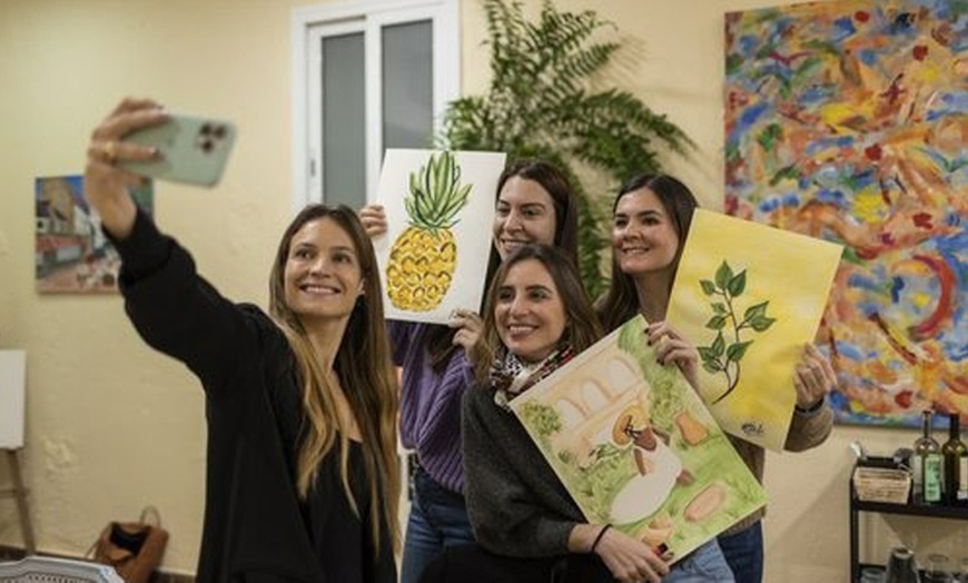 Image 8: Pinta con acuarelas y disfruta de vino y tapas para una o dos personas