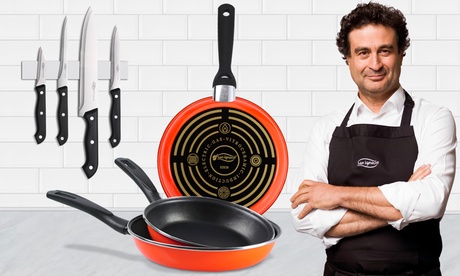 Set di 3 padelle e 4 coltelli San Ignacio