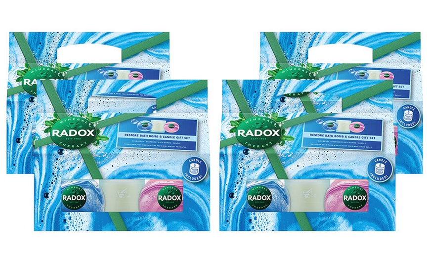 Image 4: Up to Four Radox Restore Blueberry & Raspberry Bath Bomb Gift Sets