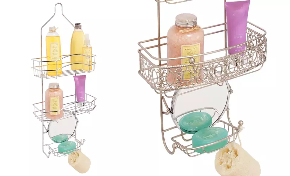 Shower Caddy with Swivel Mirror. Free Returns. - Primary Image