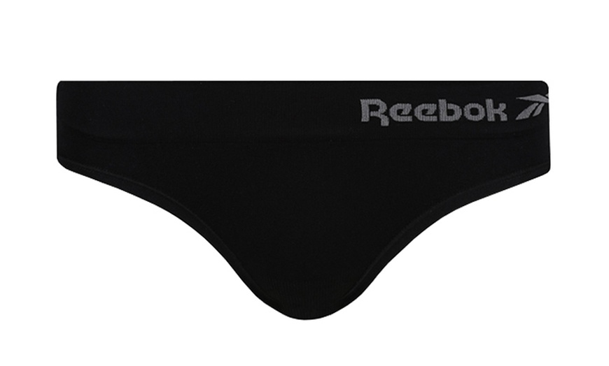 Image 3: Three-Pack of Reebok Women's Black Seamless Briefs