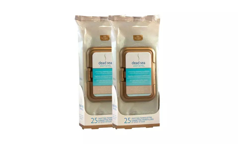 Dead Sea Elements Cleansing Facial Wipes; 2 30-Towelette Packs. Multiple Styles Available. - Second Medium