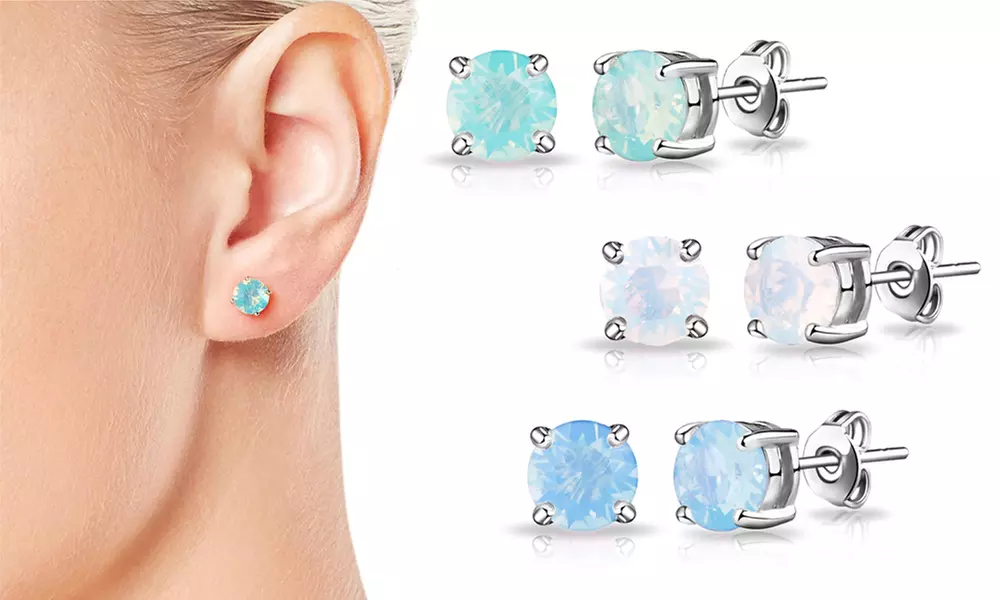 One, Two or Three Pairs of Philip Jones Opal Earrings with Crystals from Swarovski® - Primary Image
