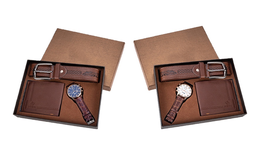 Image 7: Men's Watch, Belt and Wallet Boxed Gift Set