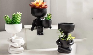 Human-Shaped Ceramic Planter Pot