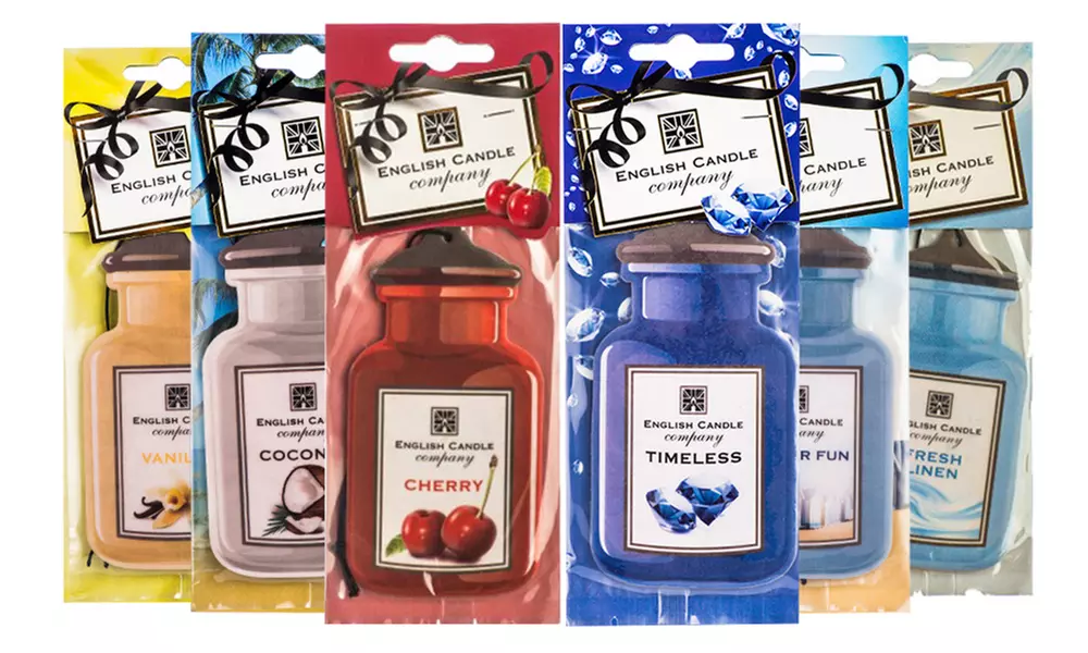 Lot de 3 à 12 assainisseurs d'air de voiture 2D, English Candle Company - Primary Image