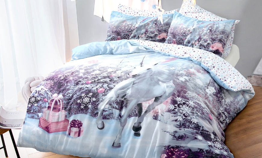 Image 1: Winter Sparkle Duvet Cover Set