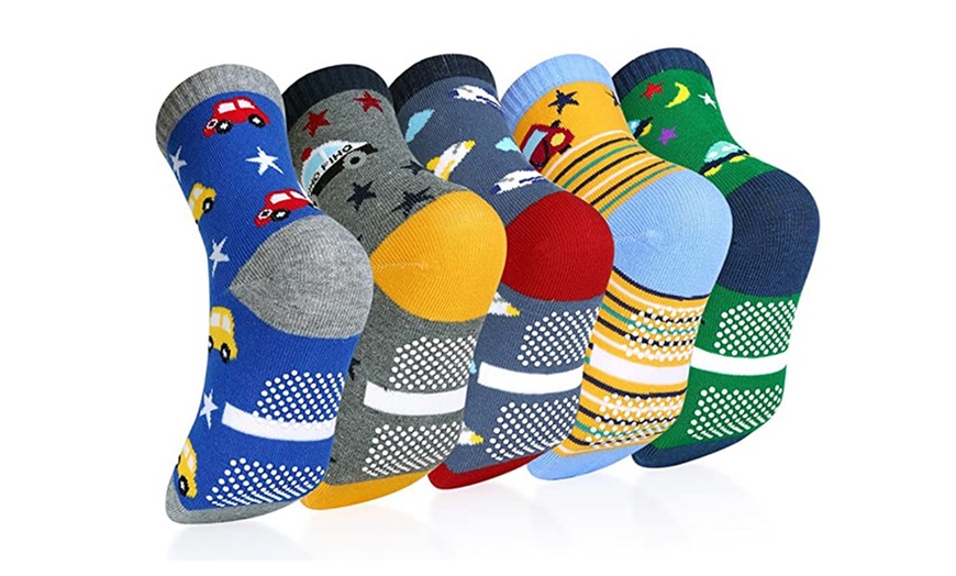 Image 5: Kids 5-Packs Non Slip Socks