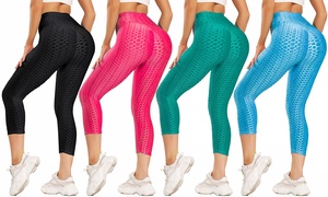 High-Waist Honeycomb 3/4 Leggings