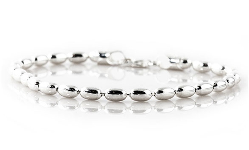 rice bead bracelet sterling silver