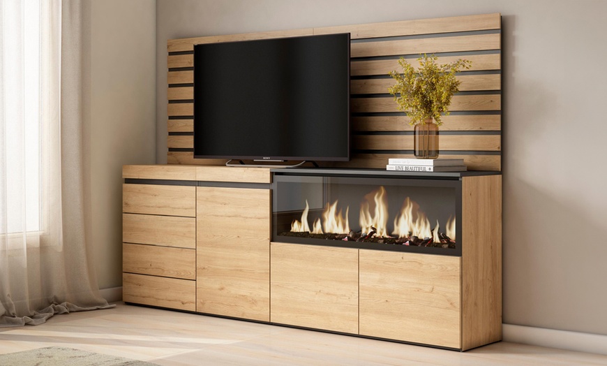 Image 17: Mueble para habitación con chimenea eléctrica
