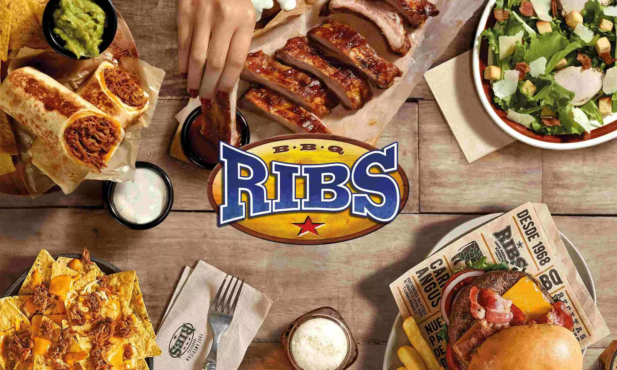 ¡Apúntate a un festín americano! Menú completo para 2 o 4 personas en Ribs Xanadú con hasta un 28% de descuento - Primary Image