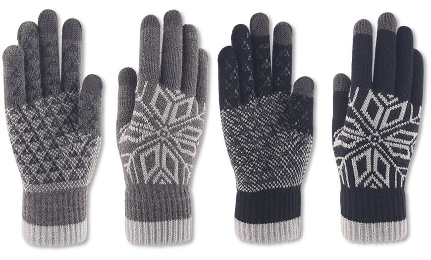 Image 10: Men's Touch Screen Knitted Gloves