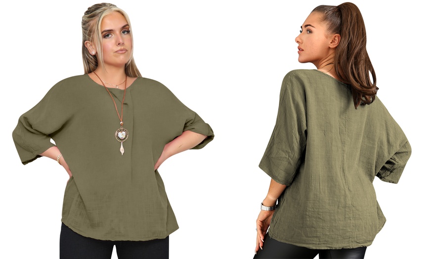 Image 9: Love My Fashions Women's Plain Necklace Tunic Top