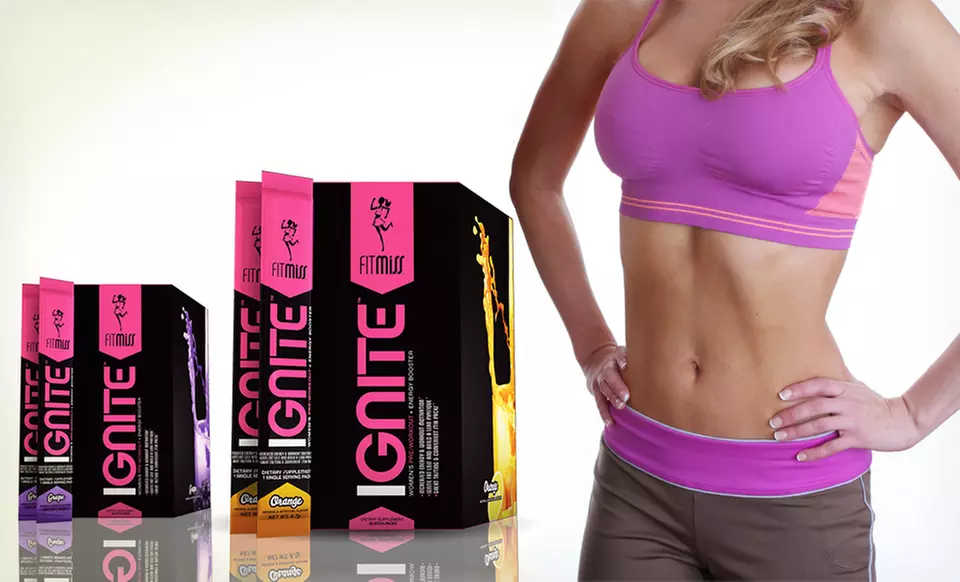 $24.99 for FitMiss Ignite Preworkout and Energy Booster 28-Pack in Grape or Orange ($49.99 List Price). Free Shipping. - Primary Image