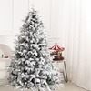 Image 1: Living And Home White Flocked Artificial Christmas Tree