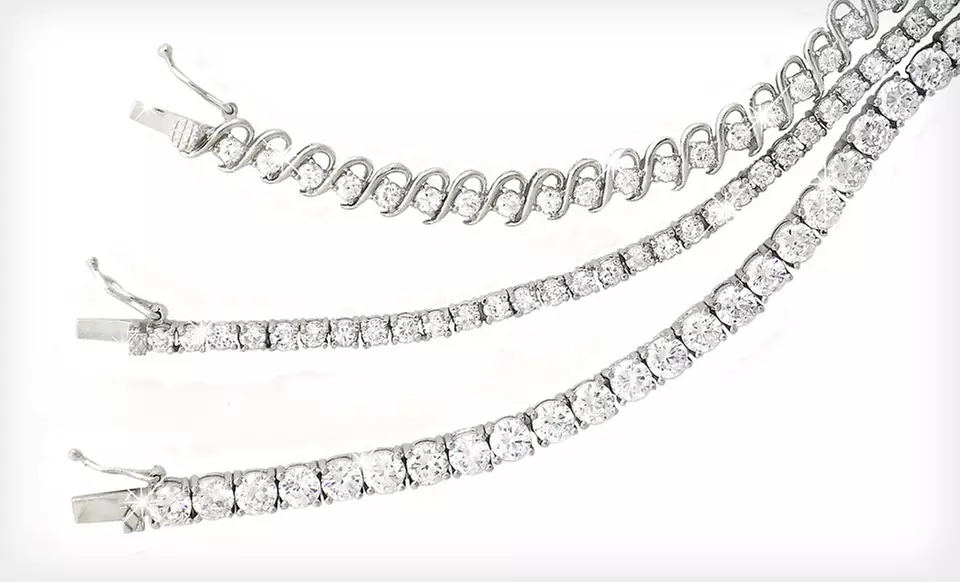 Cubic Zirconia S-Link, Classic Round, or Round Tennis Bracelets (Up to 76% Off). Free Shipping and Free Returns. - Primary Image