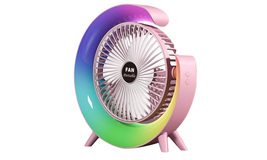 Image 3: USB Rechargeable Desk Fan or Alarm Clock or Set of Both