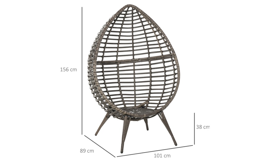 Image 9: Outsunny Wicker Egg Chair