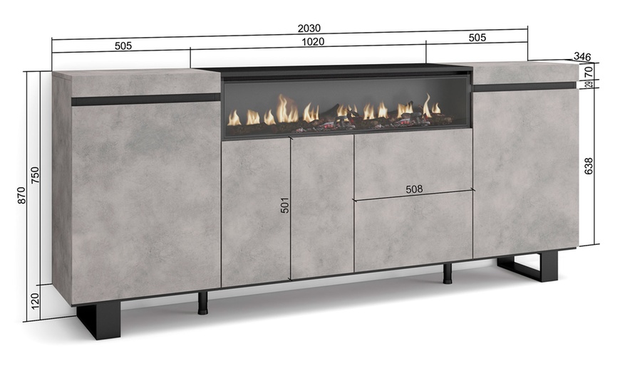 Image 22: Sideboard mit LED-Elektrokamin