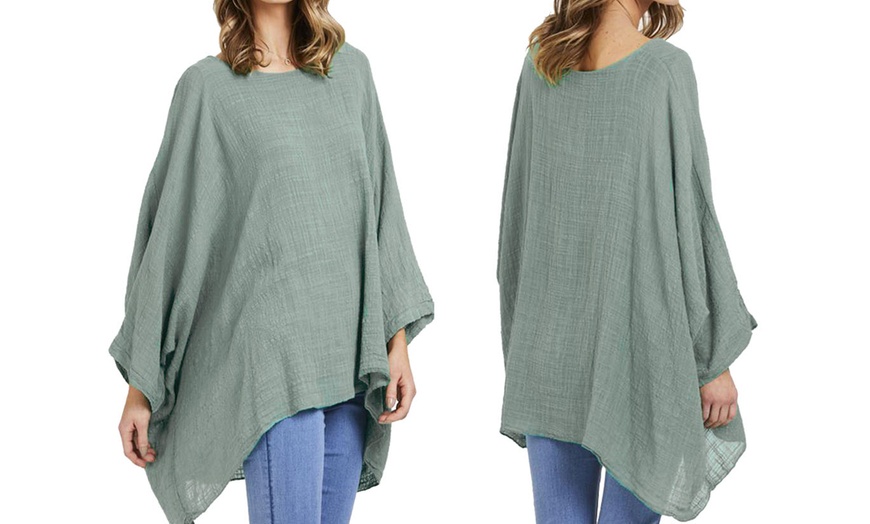 Image 7: Oversized Linen Kaftan Top