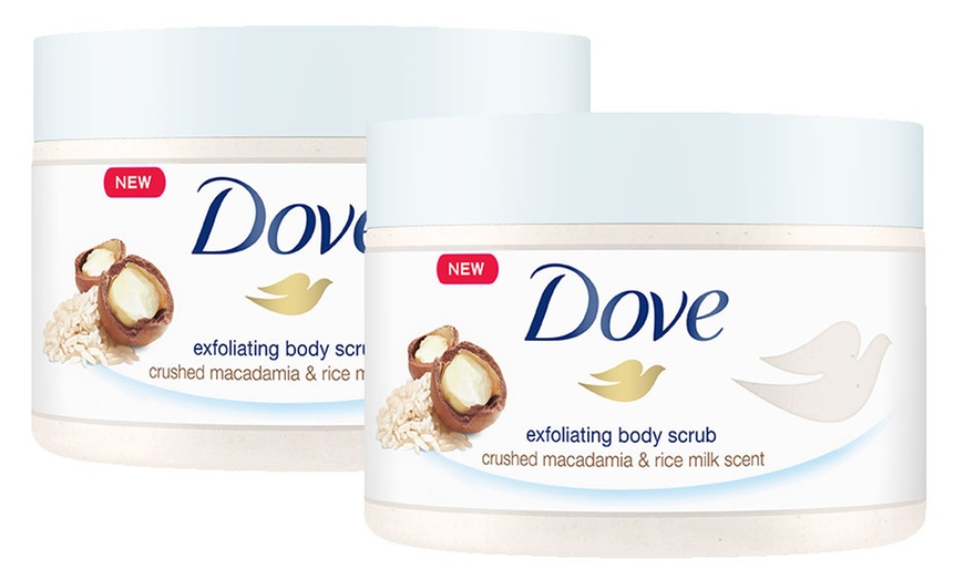 Image 9: One or Two 225ml Dove Body Scrubs