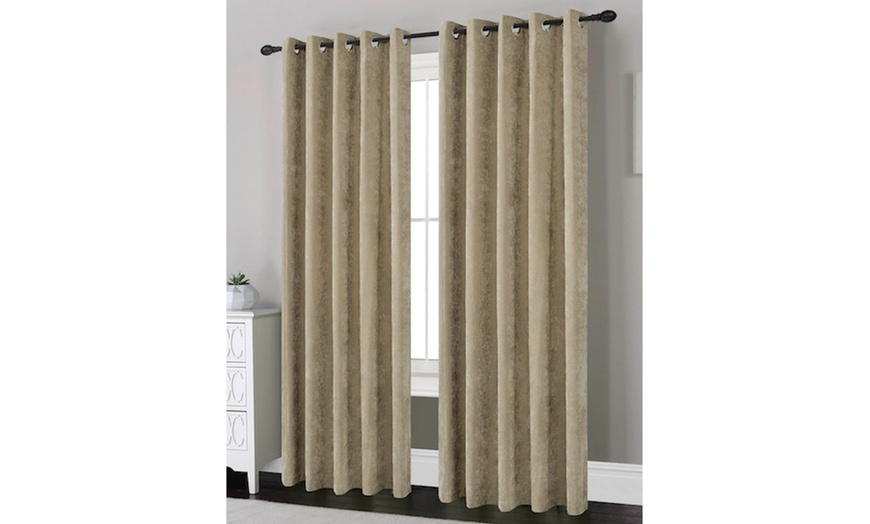 Image 3: Chenille Eyelet Curtains