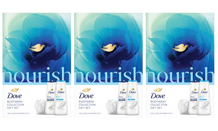 Image 5: Dove Nourish Body Wash Two-Piece Gift Set for Her with Shower Puff