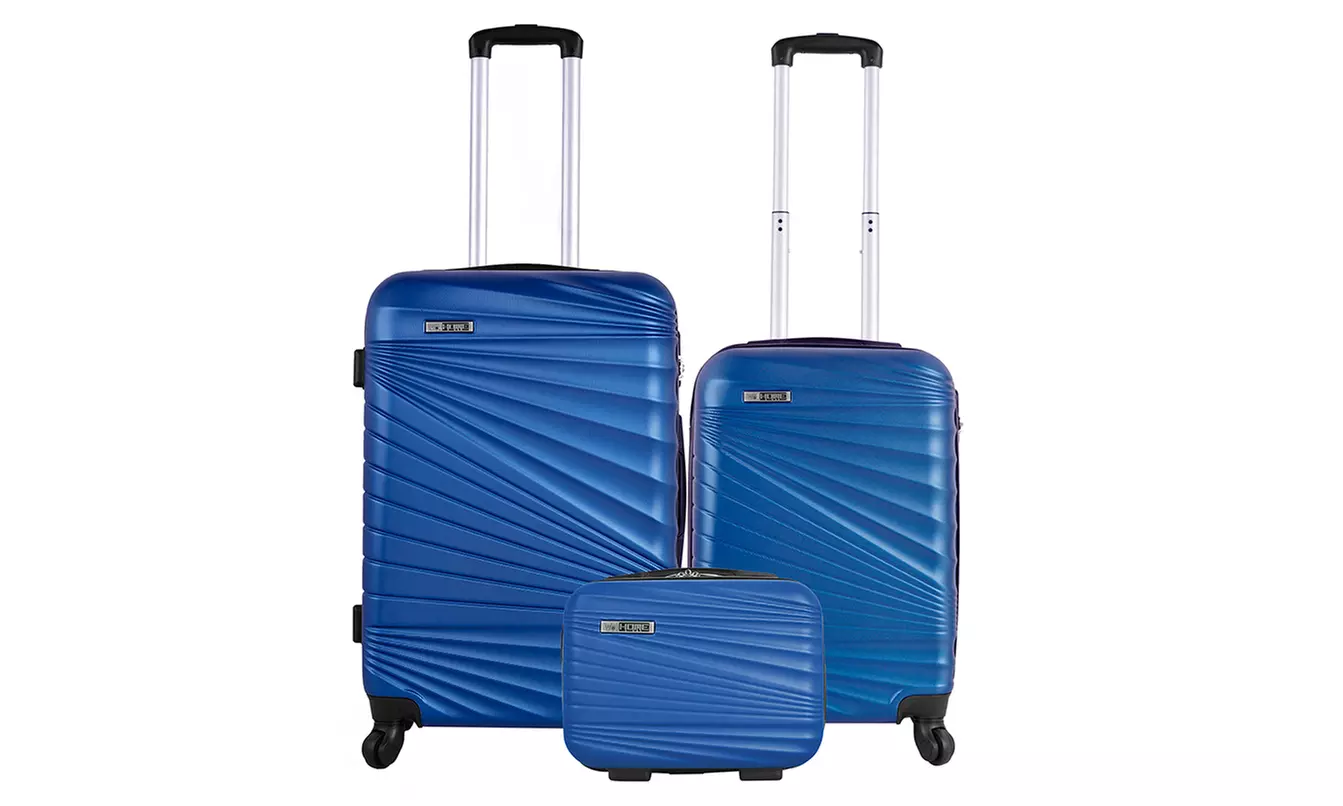 EcoTraveler Teleskopgriff Kofferset; 60% recyceltes ABS