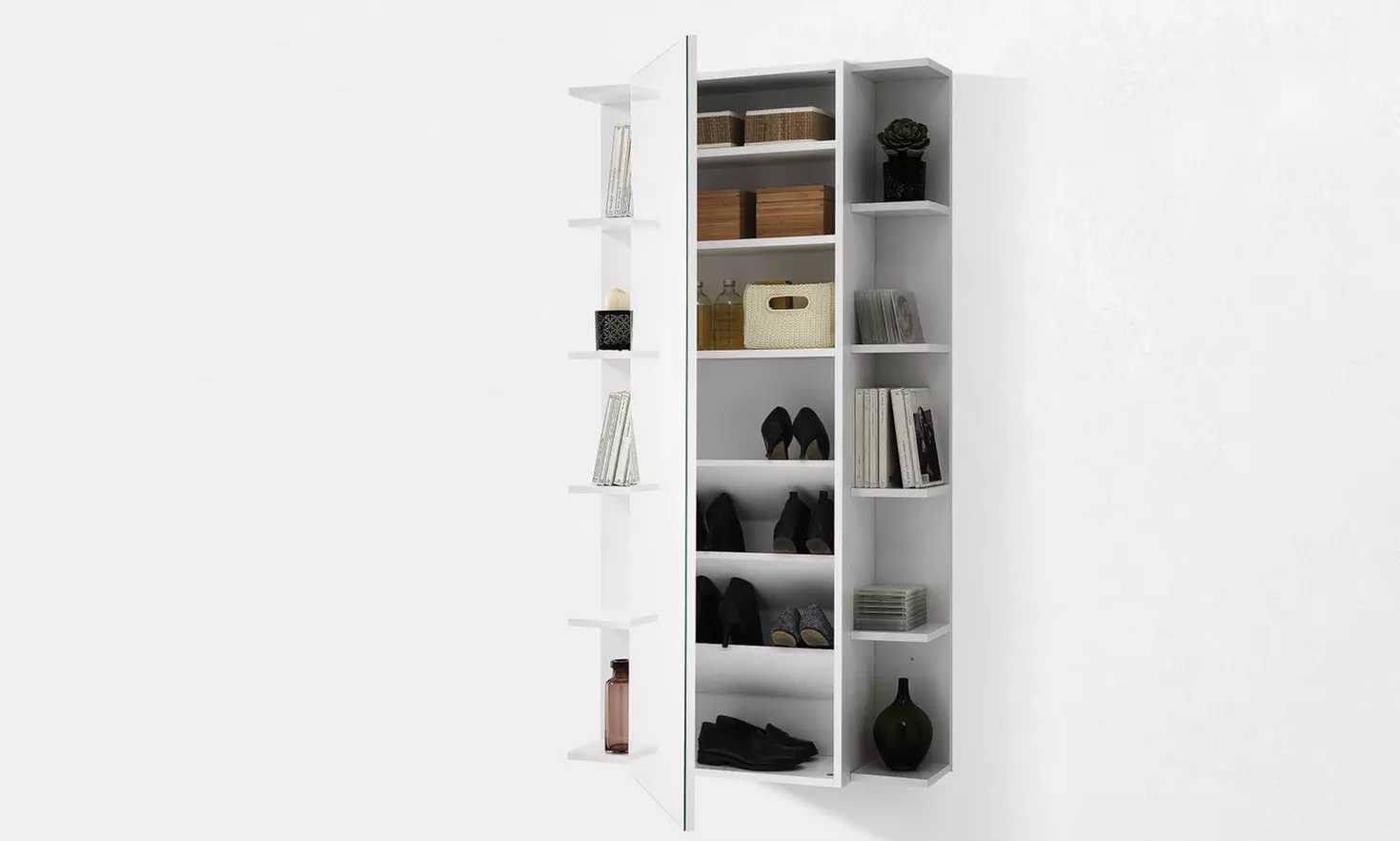 Scaffale-scarpiera con specchio Aqa Design