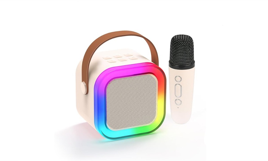 Image 2: Wireless Portable Karaoke Machine with One or Two Mics