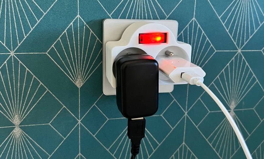 Image 5: Two or Four Biplite Two-Socket Adapters with Integrated Switch