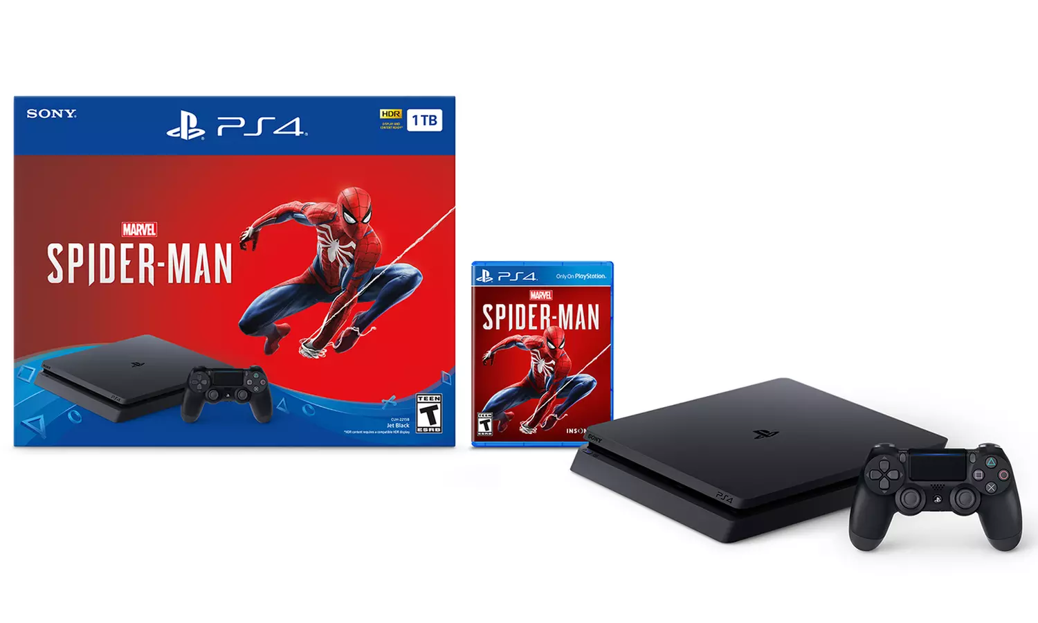 Sony PlayStation 4 1TB Game Console with "Marvel's Spider-Man" - Primary Image